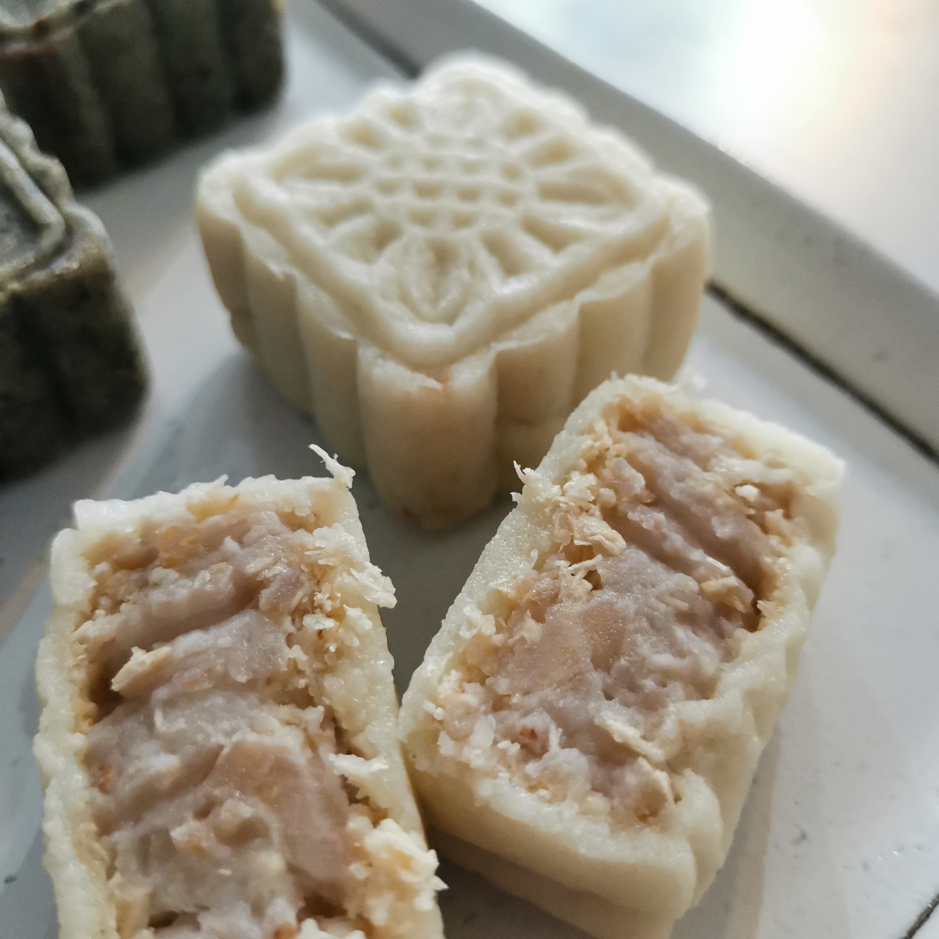 Coconut Snow Skin Mooncake with Yam