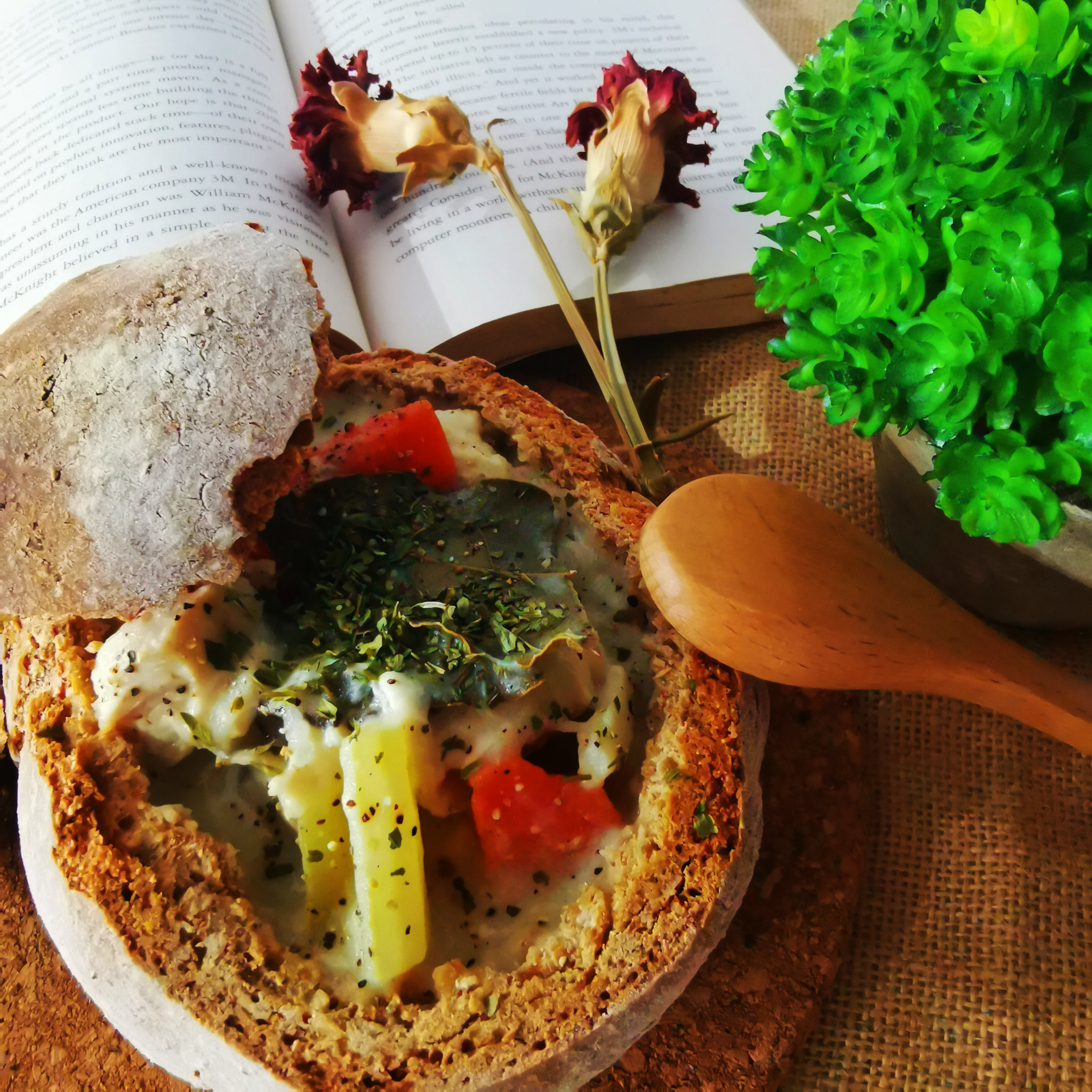 Turkey Stew with Bread Bowl