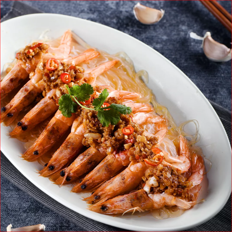  Steamed Shrimp with Garlic & Glass Noodle 蒜蓉粉丝蒸虾