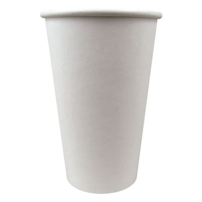 Hot Paper Cup - Plain White 16oz Single Wall (1000 pieces per ctn)