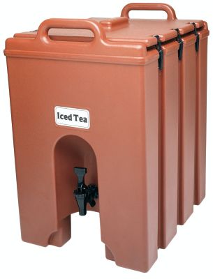 CAMBRO 10 Gallon Insulated Camtainer Beverage Dispenser 1000LCD (Brick Red)