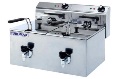EUROMAX Fryer Double 10+10L with Tap 10390K