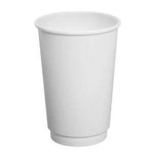 Hot Paper Cup - Plain White Double Wall (500 pieces per ctn)