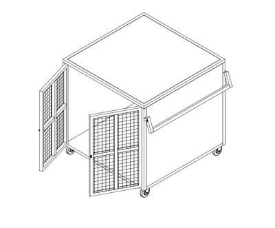 Stainless Steel Cage Trolley with Lock
