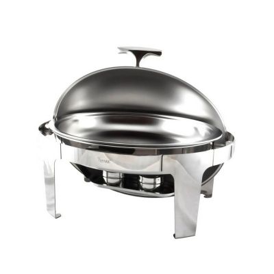 QWARE 121219 S/S OVAL ROLL TOP CHAFING DISH CHN-BOILER-026
