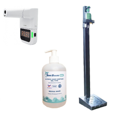 [PRE-ORDER] Combi Infrared Thermometer with SSHS500 Hand Sanitizer and Foot Pedal Stand Combi-Infrastand