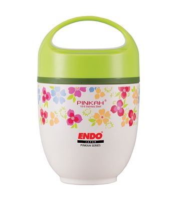 ENDO 650ML Double S/Steel Food Jar CX-4008 (Floral Green)