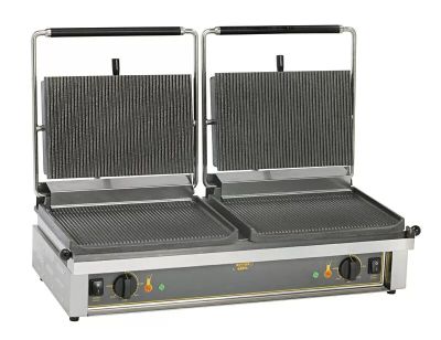 ROLLER GRILL Double Contact Grill with Timer DOUBLE PANINI GROOVE