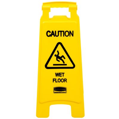 RUBBERMAID 26&quot; Caution Wet Floor Sign (Yellow) FG611277YEL