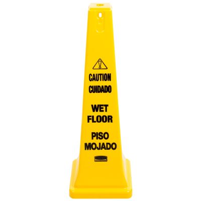 RUBBERMAID 36&quot; Caution Wet Floor Cone (Yellow) FG627677YEL