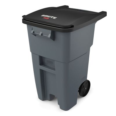 RUBBERMAID Brute® Rollout Container (Gray) 50Gal/189L FG9W2700GRAY, 65Gal/246L FG9W2100GRAY
