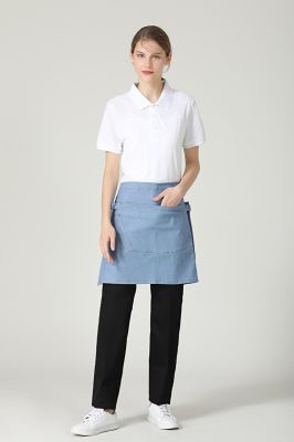 GREENCHEF Gwen Service Apron (Blue w Red Straps) DEMR816DEN