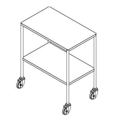 Stainless Steel Instrument Trolley without Divider