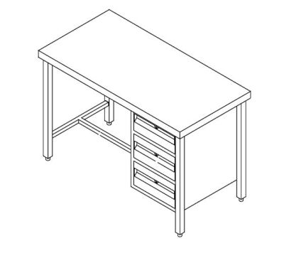 Stainless Steel Hospital Work Table with Drawer