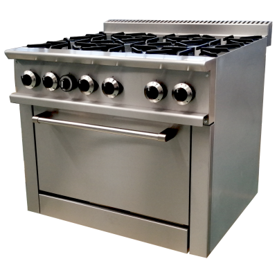 MODELUX Gas 6 Open Burner with Oven MDX-OBO36