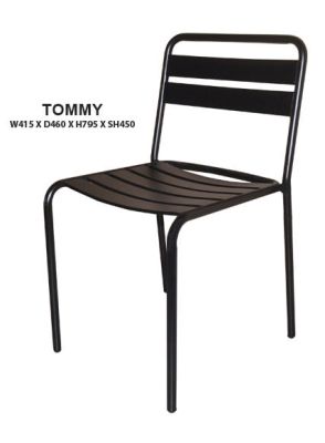 Tommy Side Outdoor Chair | Steel Frame in Epoxy