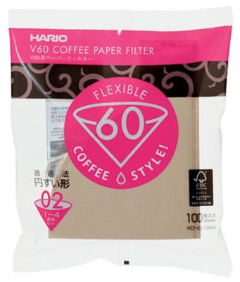 Hario V60 Paper Filter 02 W 100 sheets (unbleached) VCF-02-100M