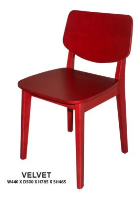 Velvet Dining Chair | Wooden Seat