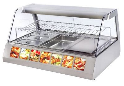 ROLLER GRILL Two Levels Merchandiser Warming Display with Lighting Device &amp; Humidity Control VVC-1200