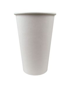 Hot Paper Cup - Plain White 16oz Single Wall (1000 pieces per ctn)