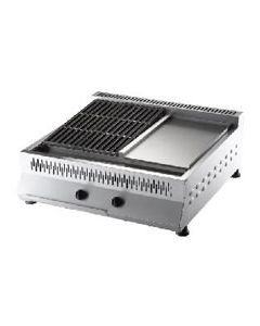 MSM Countertop Gas Charbroiler With Griddle/Hotplate BTU 60,000 CBHP-1000