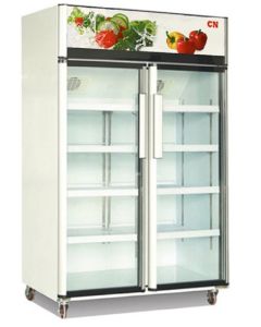 CN Double Glass Door Display Chiller With Assisted Fan Cooling CN-2GDC-3.EFA.HO08