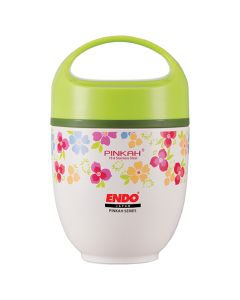 ENDO 650ML Double S/Steel Food Jar (Floral Green) CX-4008 