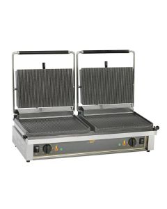 ROLLER GRILL Double Contact Grill with Timer DOUBLE PANINI GROOVE