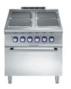 ELECTROLUX 4 Hot Square Plate Electric Range + Oven 800mm 380-400V/3N/50Hz E9ECEH4QE0 (391041)