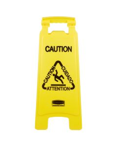 RUBBERMAID 26" Multilingual Caution Floor Sign (Yellow) FG611200YEL