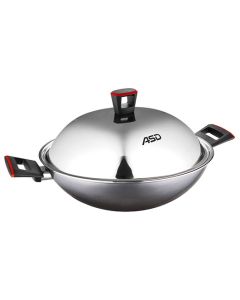 ASD Gusto Red Non-Stick Chef Wok + Stainless Steel Cover HP8536-RD HP8540-RD