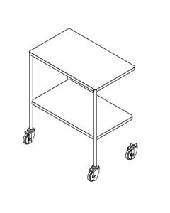 Stainless Steel Instrument Trolley without Divider