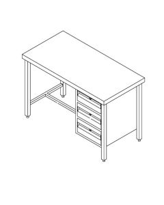 Stainless Steel Hospital Work Table with Drawer