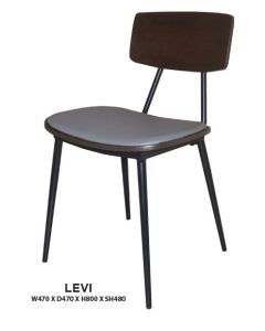 Levi Dining Chair | Cushion Seat | Steel Frame in Epoxy 