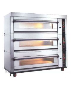 MB Fully Automatic Electronic MBE-203SG-Z Gas Baking Oven 3 Decks 6 Trays 