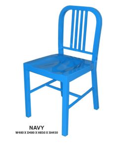 Navy Dining Chair | Steel Frame in Epoxy 