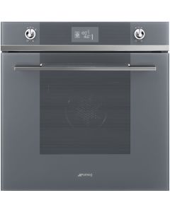 SMEG 60cm SS Linea Series Electric Thermoventilated Oven, Silver Glass SF6102TVS