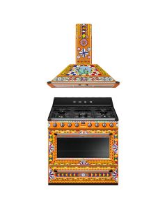 SMEG Divina cooker with Wall Mounted Decorative Hood COO-VIC-90DGC