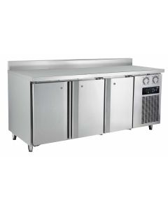 FRESH 3 Doors Counter Refrigerator Freezer (6FT C/W BackSplash) K-DWF18M3-76B