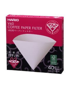 HARIO V60 Paper Filter 03 W 40 Sheets (White) VCF-03-40W