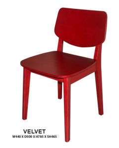 Velvet Dining Chair | Wooden Seat