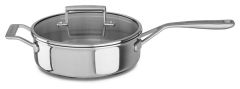 KITCHENAID (COOKWARE) Tri-Ply Stainless Steel 3.5-Quart Saute with Handle & Lid KC2T35EHST