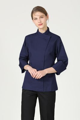 GREENCHEF Rosemary Navy Blue Chef Jacket (Long Sleeve) CNBL8060PC