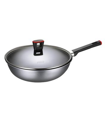 ASD 28cm Gusto Red Stirfry Pan + Tempered Glass Cover HP8328GL-RD