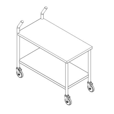 Stainless Steel Trolley with Handle Bar Design 