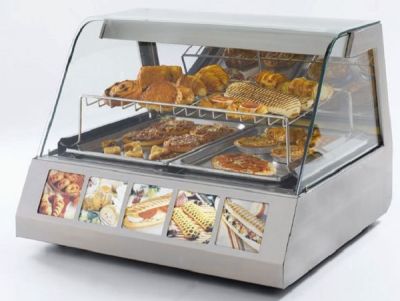 ROLLER GRILL Two Levels Merchandiser Warming Display with Lighting Device &amp; Humidity Control VVC-800