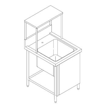 SS SINGLE BOWL SINK TABLE CW FRONT SWING DOOR