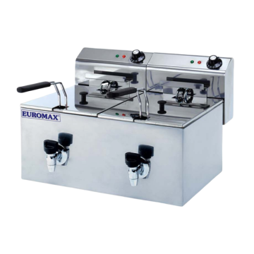 EUROMAX Fryer Double 8+8L with Tap 10370K