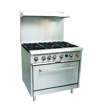 CHEFONIC 6 Open Burner Range With Oven & Backsplash S36-5