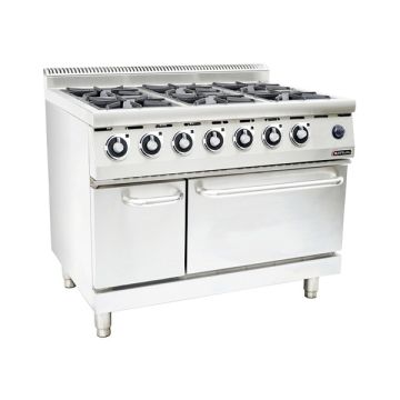 ANVIL 6 OPEN BURNER WITH OVEN COA3006